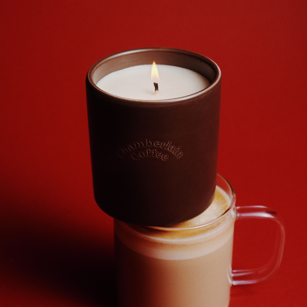 Coffee Ceramic Candle  Product Shot Above