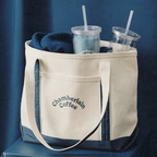 Navy Everywhere Tote  Lifestyle Shot Diagonal
