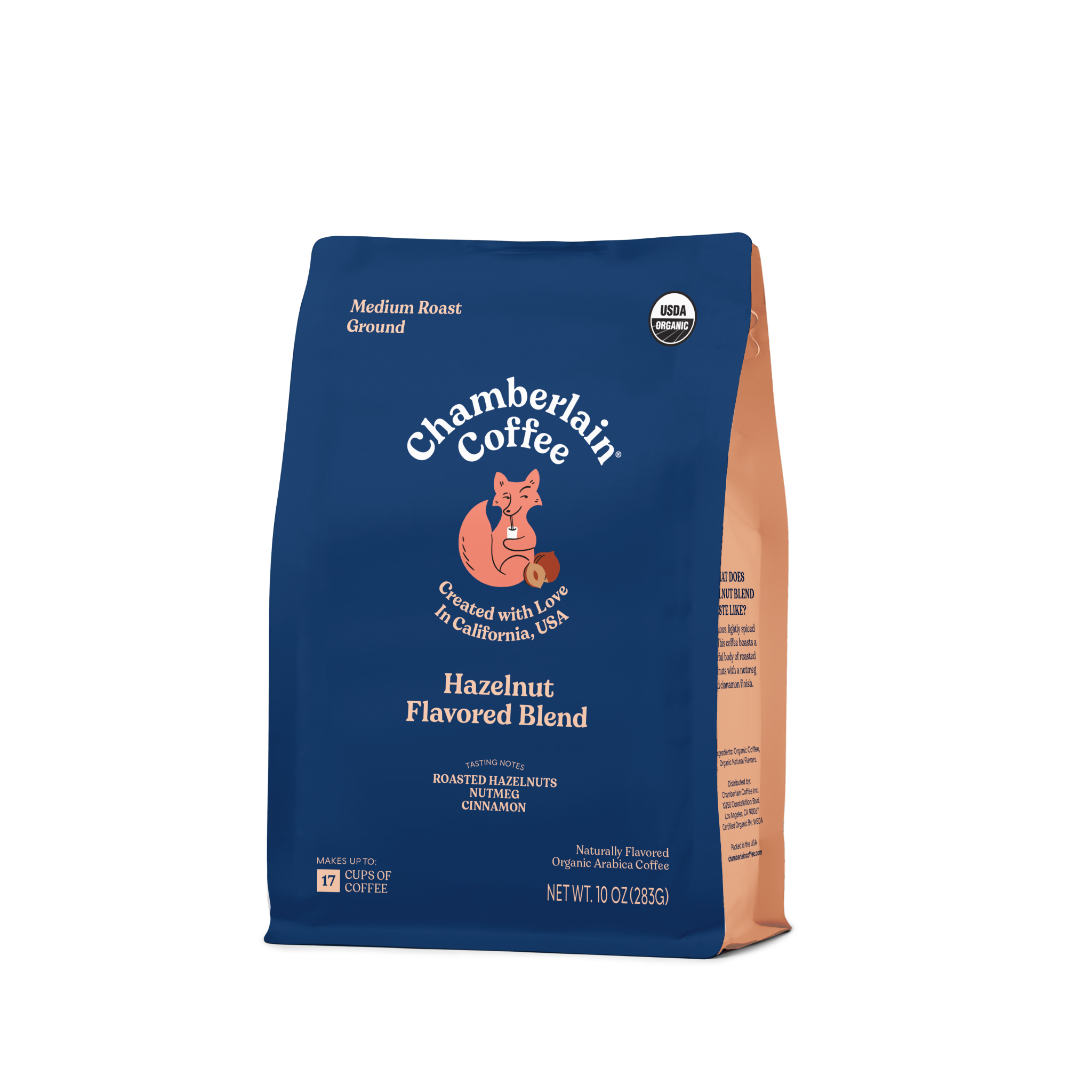 Organic Hazelnut Coffee Blend Ground Product Shot Diagonal