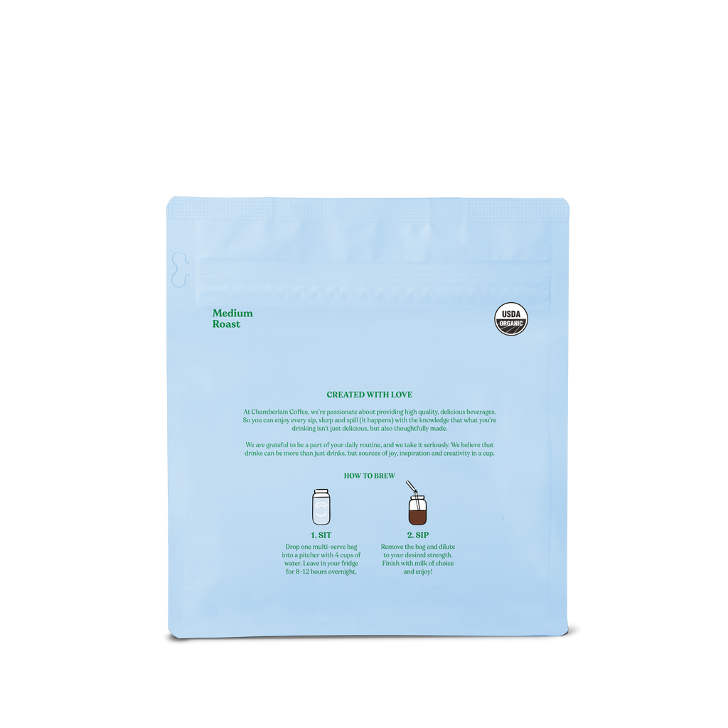 Organic Cold Brew Elephant Large Coffee Bags  Product Shot Back