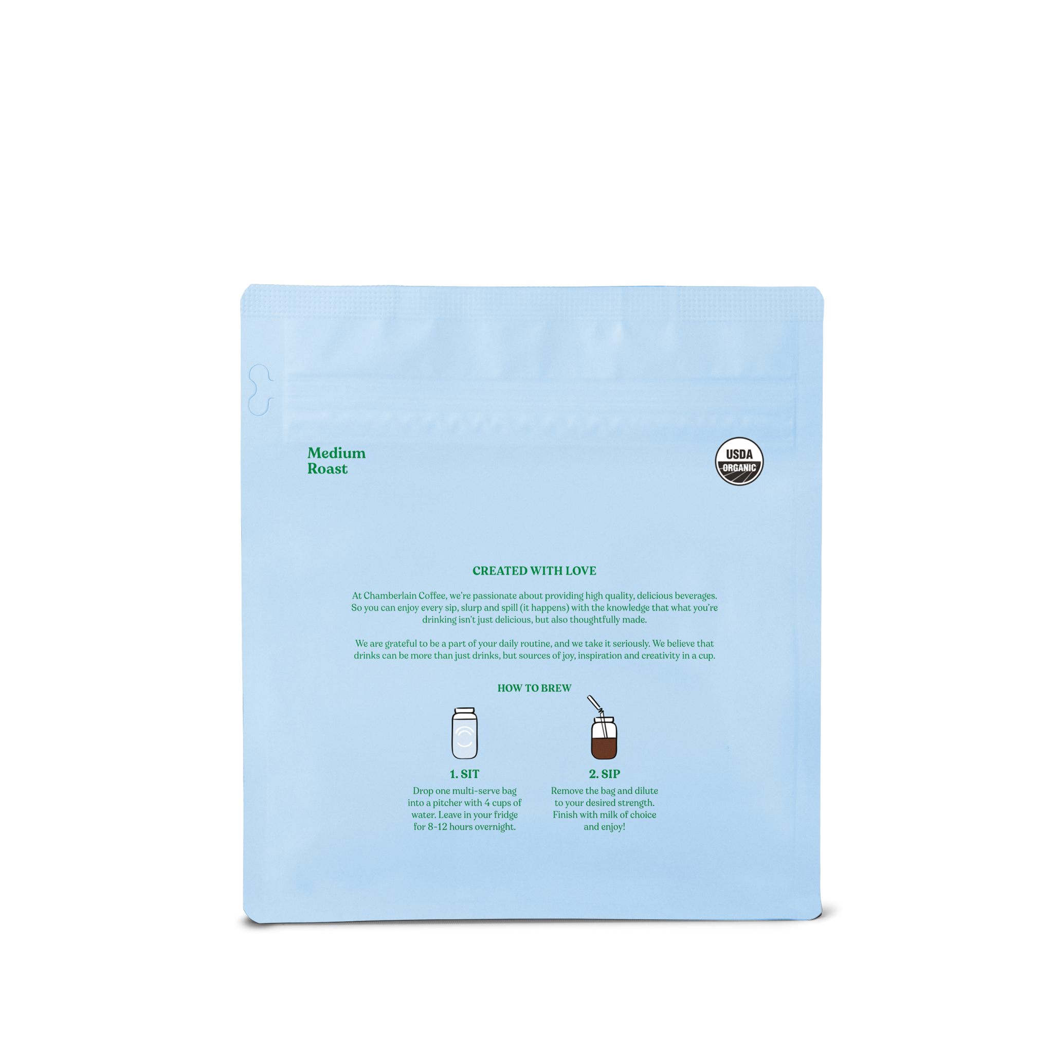 Organic Cold Brew Elephant Large Coffee Bags  Product Shot Back