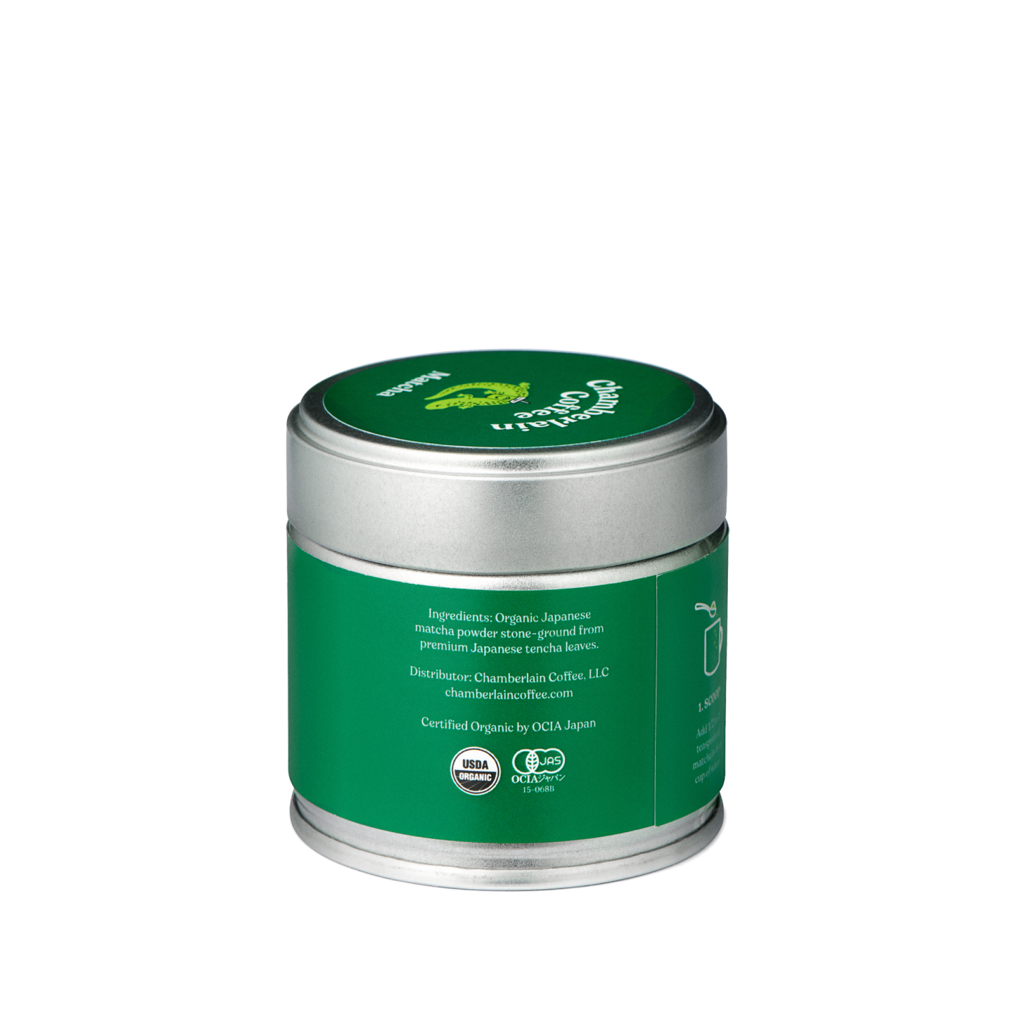 Organic Matcha Green Tea Powder  Product Shot Back