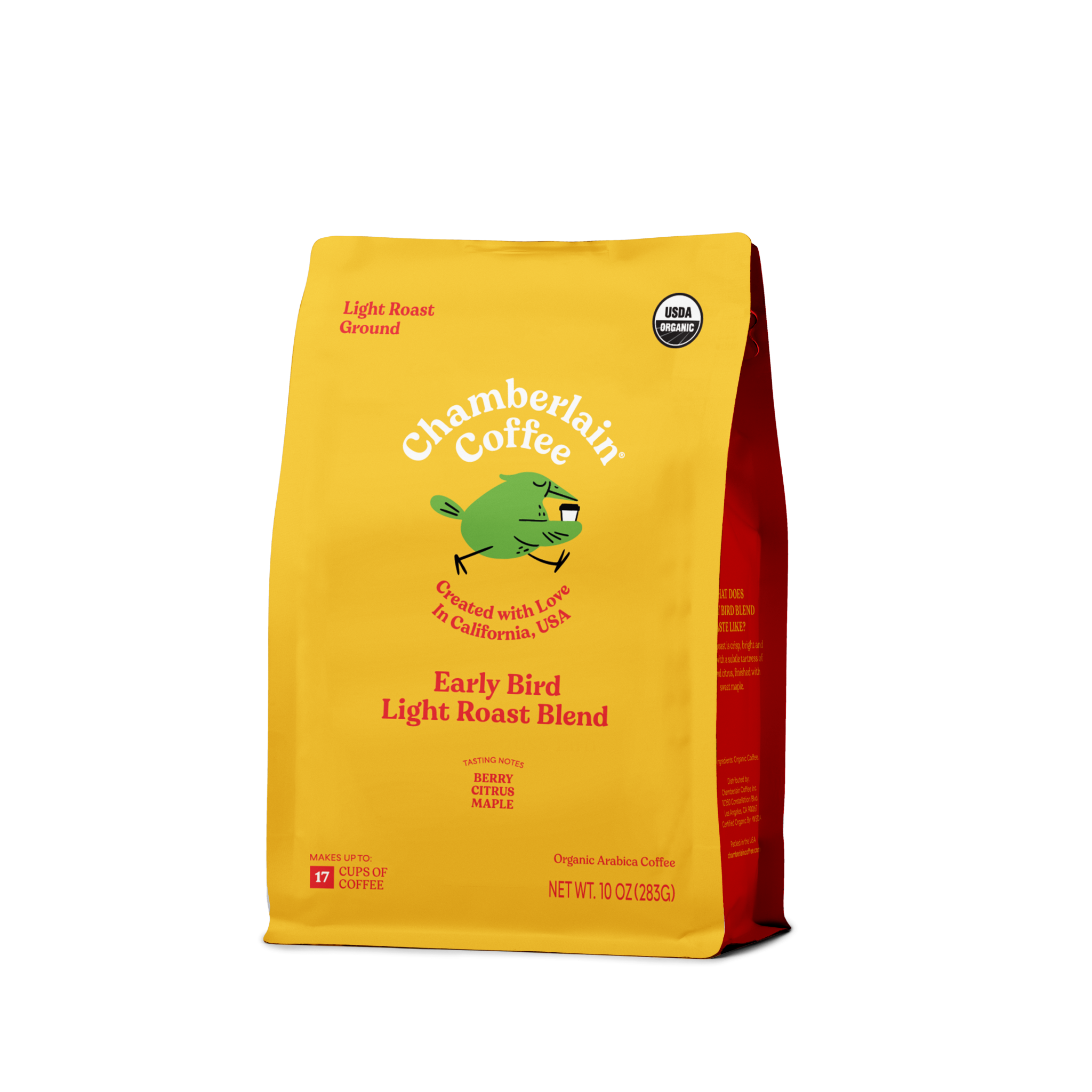 Organic Light Roast Coffee Blend Ground Product Shot Diagonal