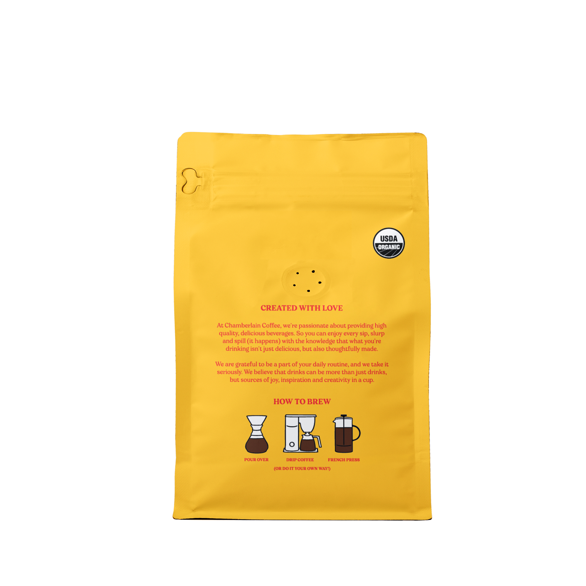 Organic Light Roast Coffee Blend  Product Shot Back