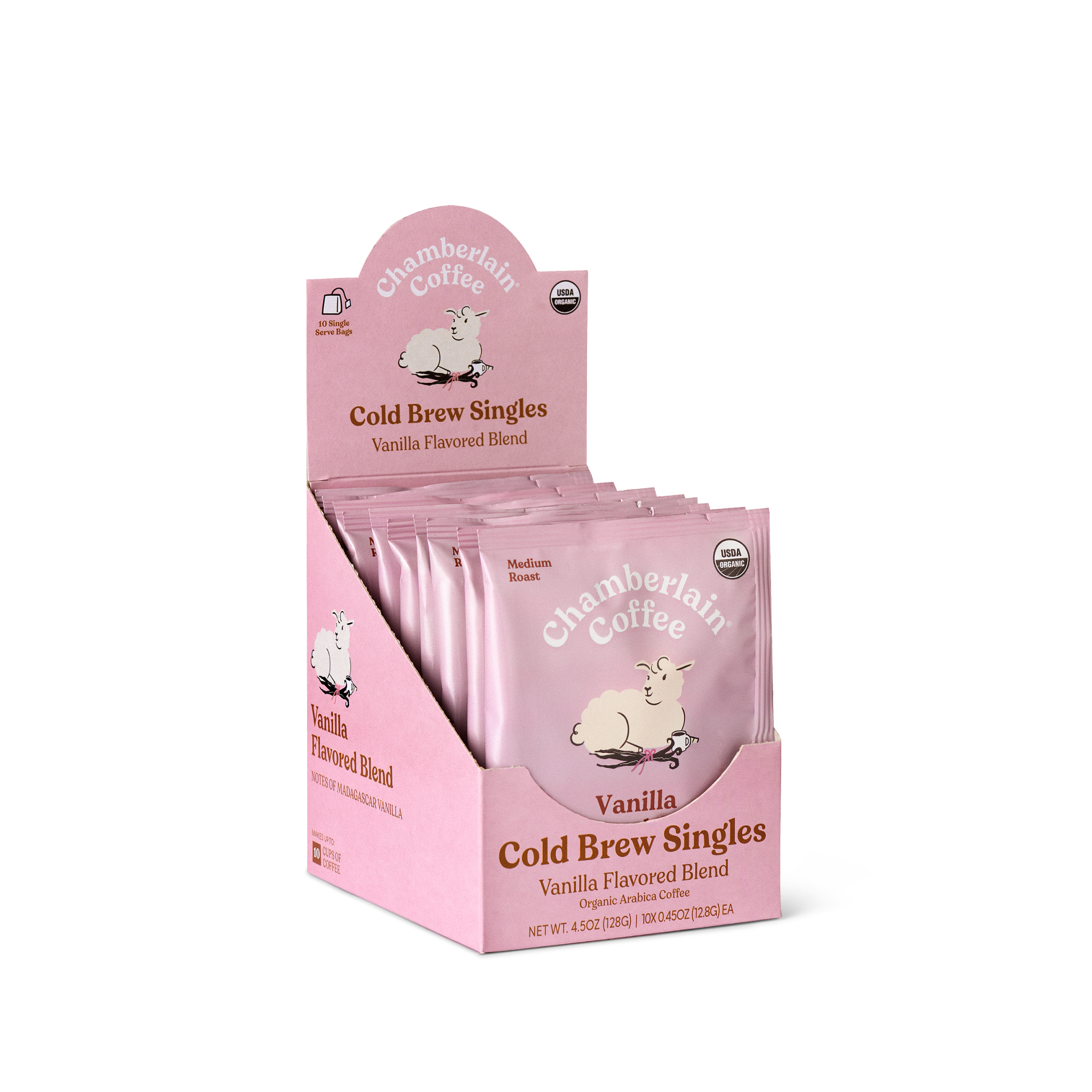Organic Vanilla Cold Brew Coffee Singles Default Title Product Shot Diagonal